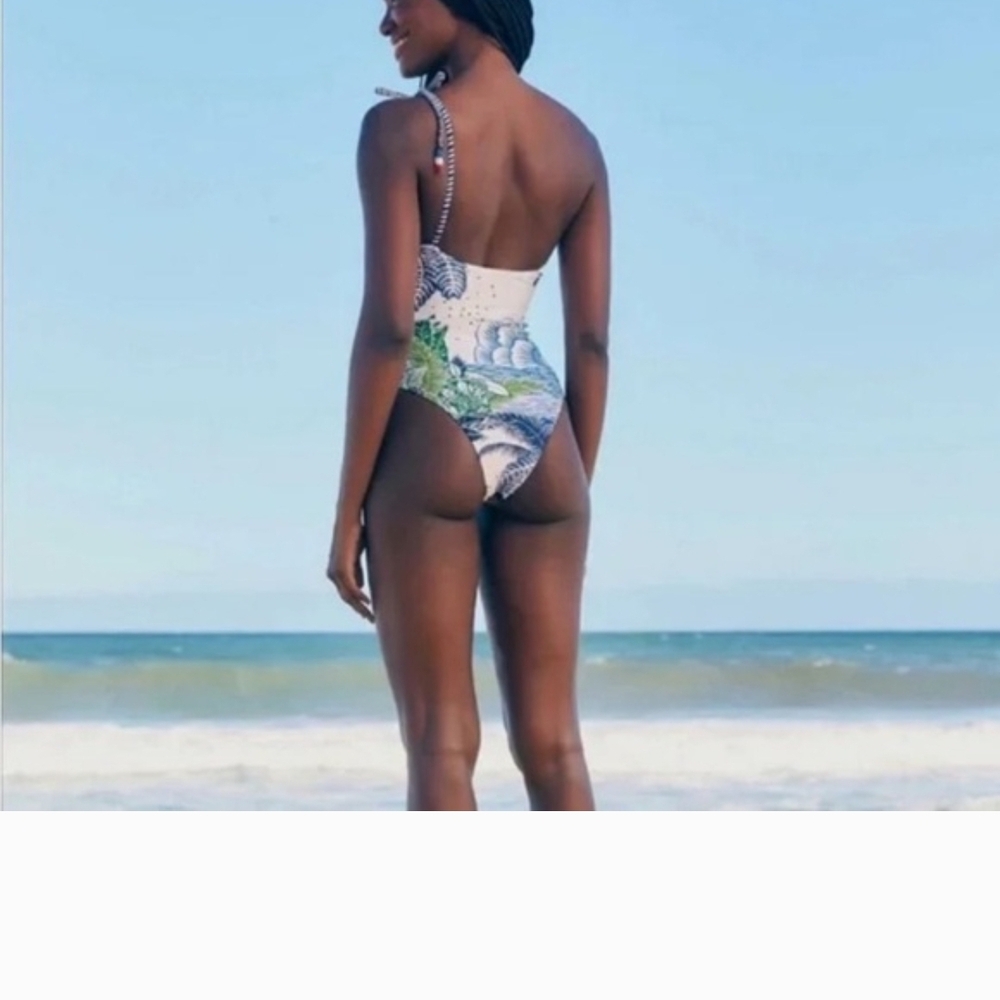 FARM Rio One Shoulder Tropical Print One Piece - Picture 2 of 6